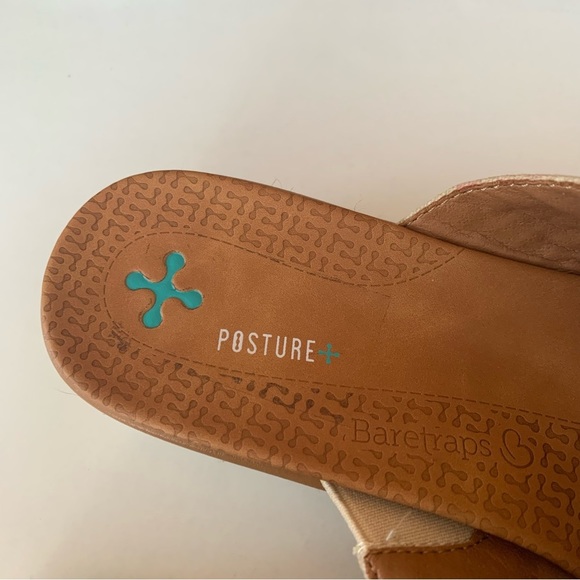 Baretraps Bliss Posture Plus Wedge Sandals Slides Women's red/cream Size US 9 M - Picture 2 of 9